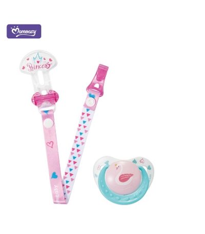 Pacifier With Pacifier Clip Pink