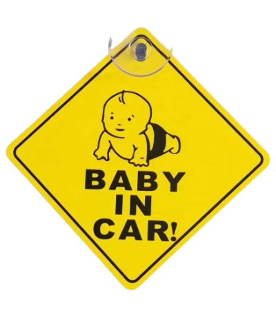 baby in car sign