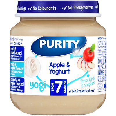 Purity apple yoghurt 125ml