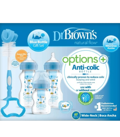 Dr brown anti colic options+ bottle gift set blue