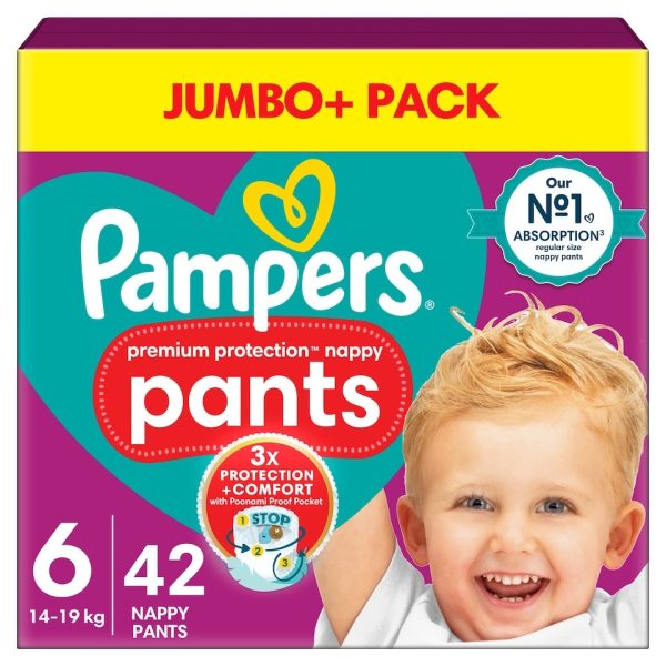 Pampers Premium Protection 42 Nappy Pants Size 6