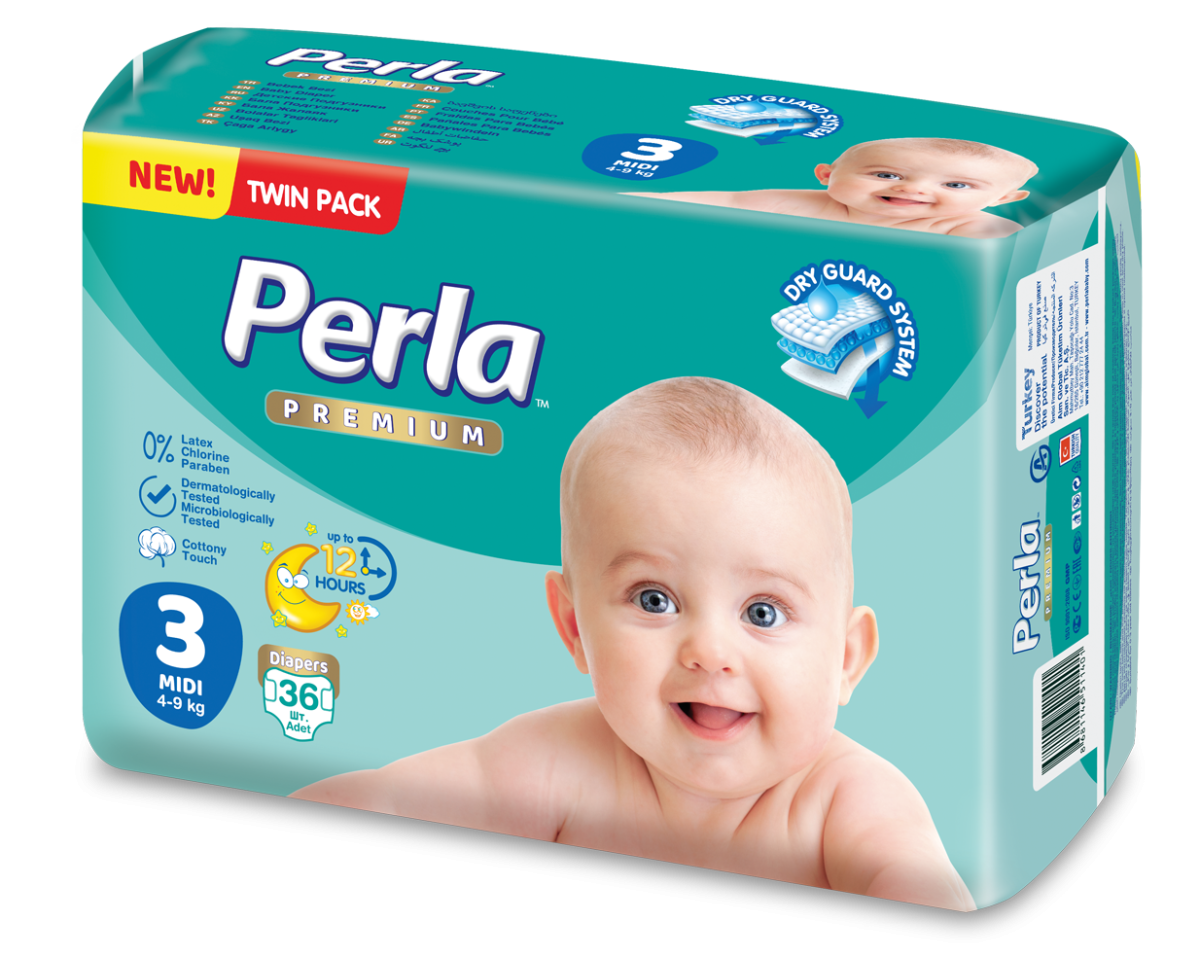 Perla premium diapers size 3 midi 36pcs