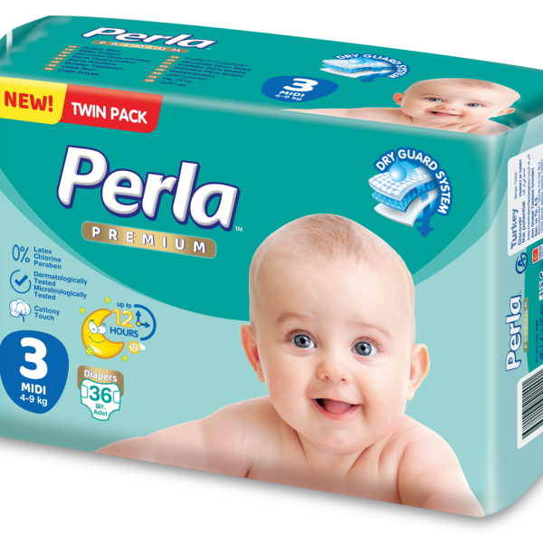 Perla premium diapers size 3 midi 36pcs
