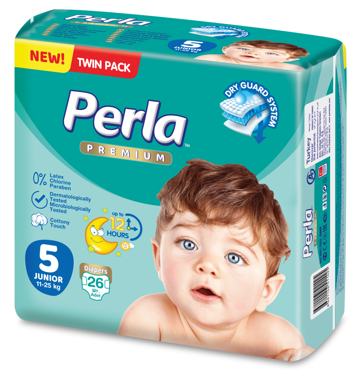 Perla premium diapers size 5 junior 26pc