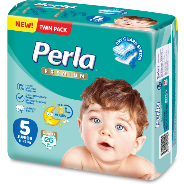 Perla premium diapers size 5 junior 26pc