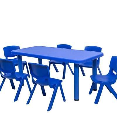 rectangular table blue