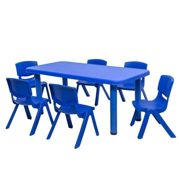 rectangular table blue